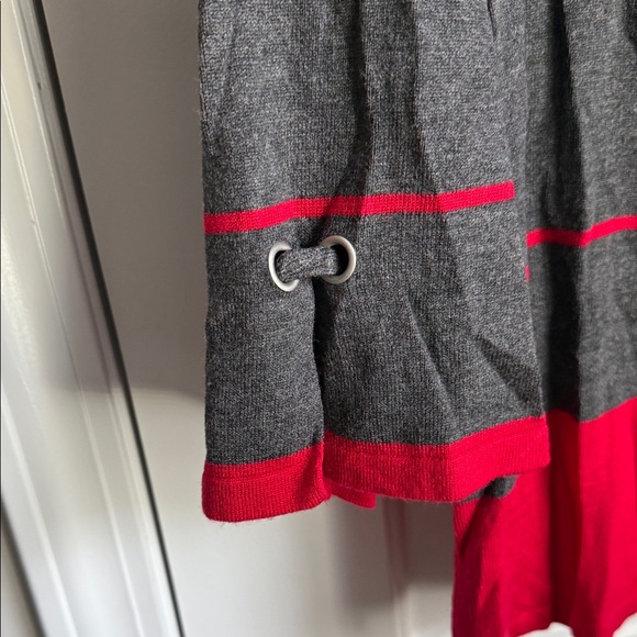 Liz Claiborne Red and Gray Striped Sweatshirt - Picture 3 of 6